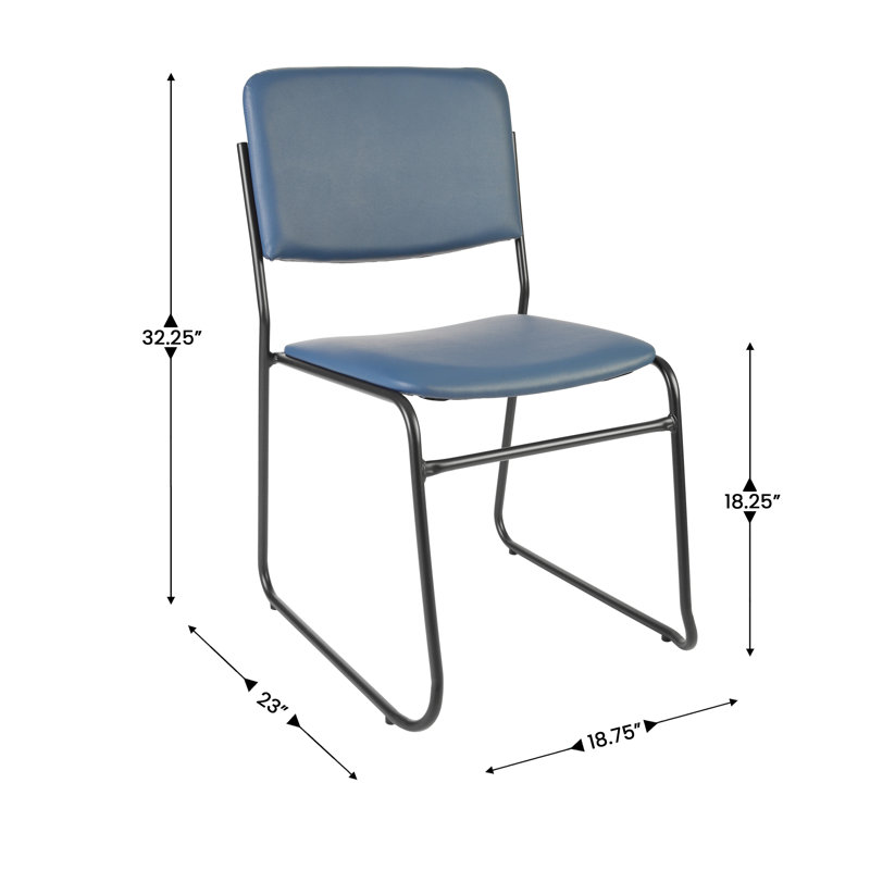 Oliverson Stacking Lobby Chairs with Padded Seats and Backs, Navy