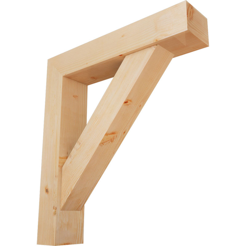 Traditional Block Bracket w/ Offset Brace, 40 x 36, 7 1/2"W Douglas Fir (Smooth)