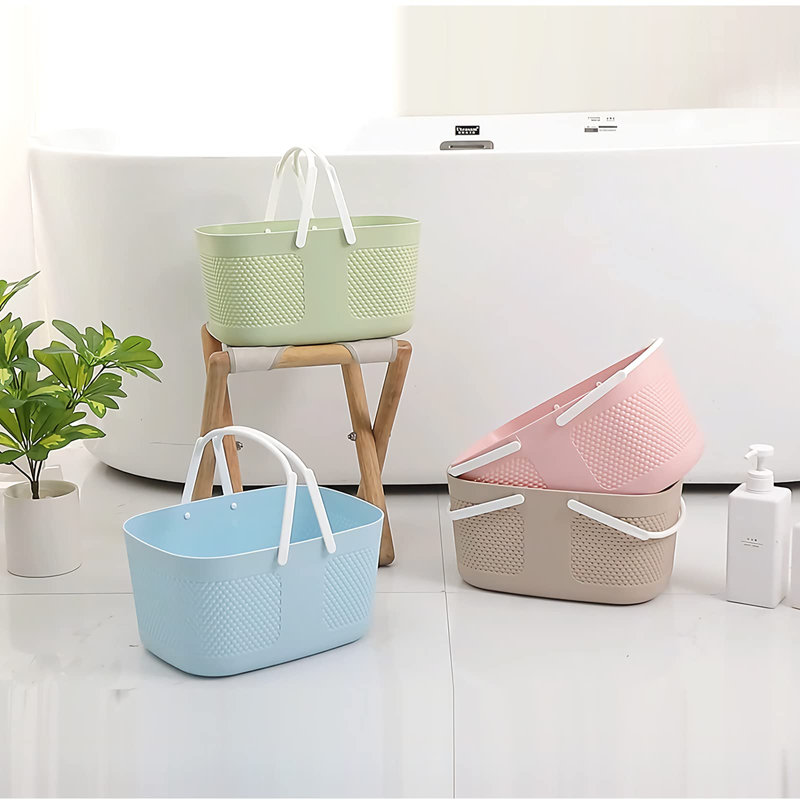 Panier de douche, sac de rangement portatif en plastique épaissi avec rangement pour sac de toilette