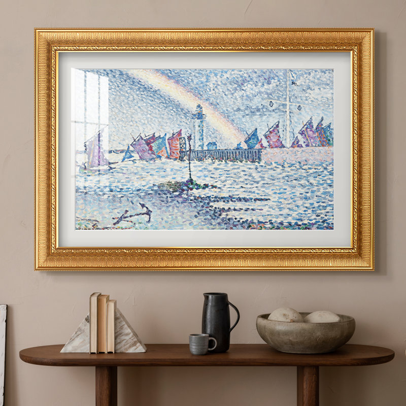 Entrée du port d'Honfleur, 1899 - Paul Signac - Estampe encadrée sur mesure, Format intérieur 20 po x 28 po, Or vénitien orné