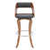 Brookson Swivel Counter or Bar Height Bar Stool with Open Back in Faux Leather, and Walnut Wood