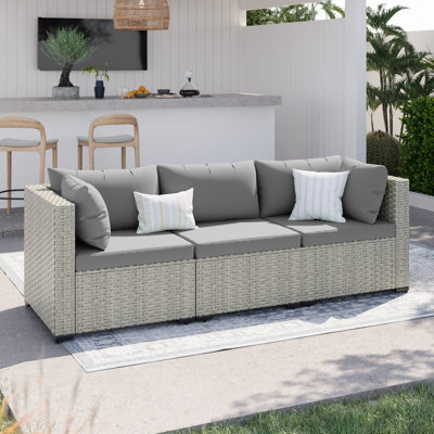 Zoea Outdoor Patio Sofa with Removable Cushions