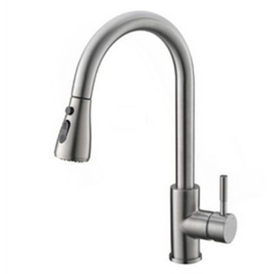 FLG Touch-On Kitchen Faucet With Pull Out Sprayer Single Handle Brass Touch Activated Kitchen Sink Faucet With 2-Way Pull Out Sprayer,Brushed Nickel