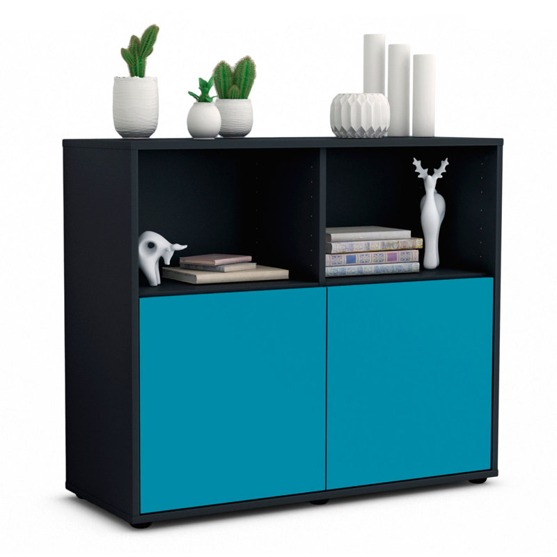 Raleigh 92cm Sideboard, Anthracite/Turquoise