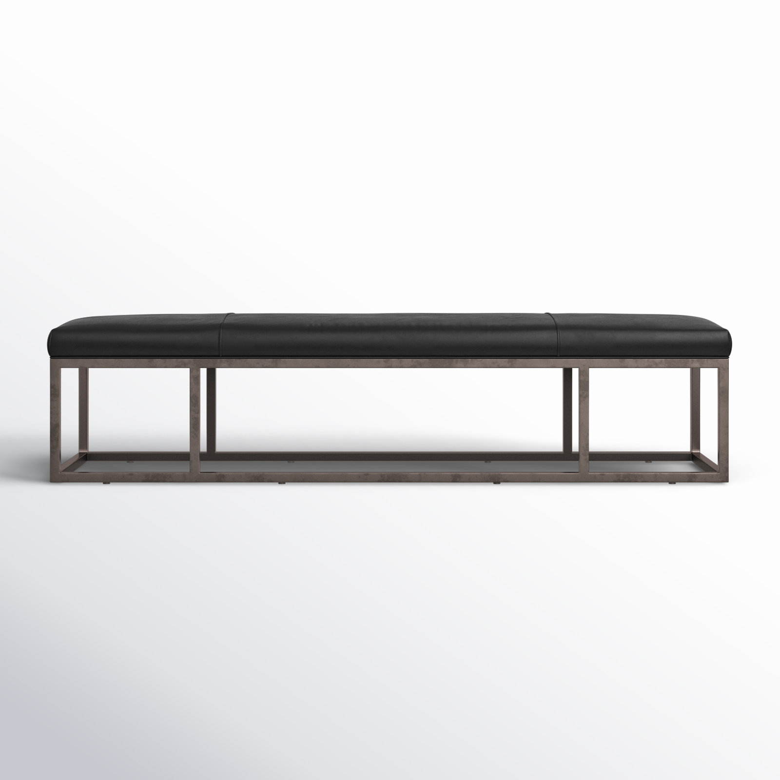 Roux 72" Genuine Leather Dining Bench, Rider Black