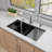 33.86'' L Double Bowl Granite Kitchen Sink-95312609
