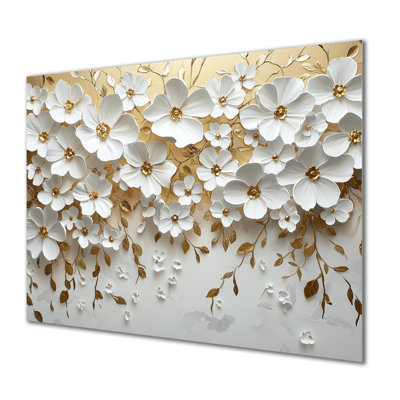 Widlflowers Golden Creamy Blossoms In The Spring V -Wildflowers Metal Wall Art