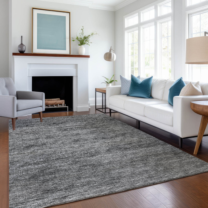 Premium Machine Washable Mayfield Gray Rug, Rectangle 10' x 14'