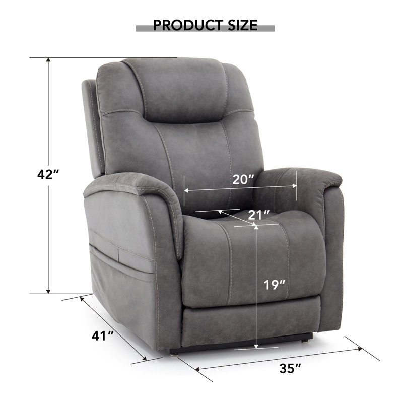 Luvell Upholstered Recliner, Gray Polyester
