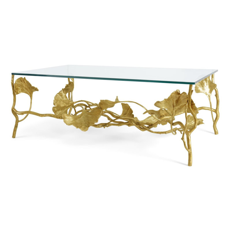 Golden Ginkgo Glass Coffee Table
