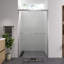 Porte de douche à double cadre coulissante en aluminium de 44 à 48 po x 76 po, verre trempé transparent de 1/4 po (6 mm), fini, conception imperméable, taille réglable
