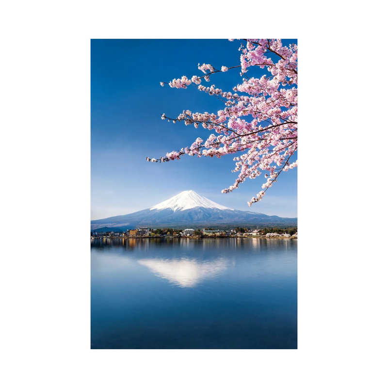 Cherry Blossom And Mount Fuji At Lake Kawaguchiko, Japan by Jan Becke - Wrapped Canvas Print, 20.32 cm H x 30.48 cm W