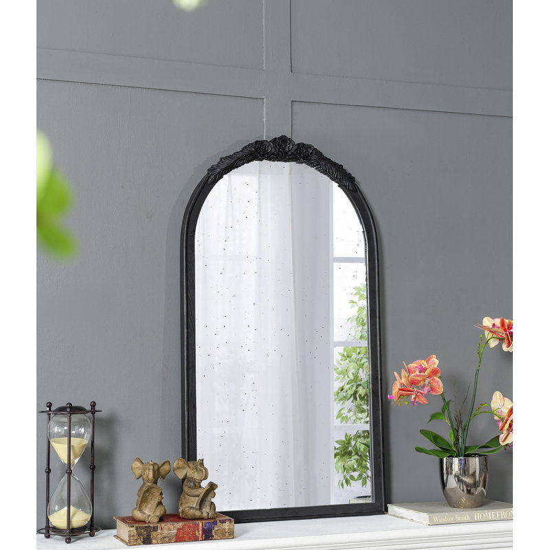 Miroir en bois manufacturé, 41.9" x 22.8", Black