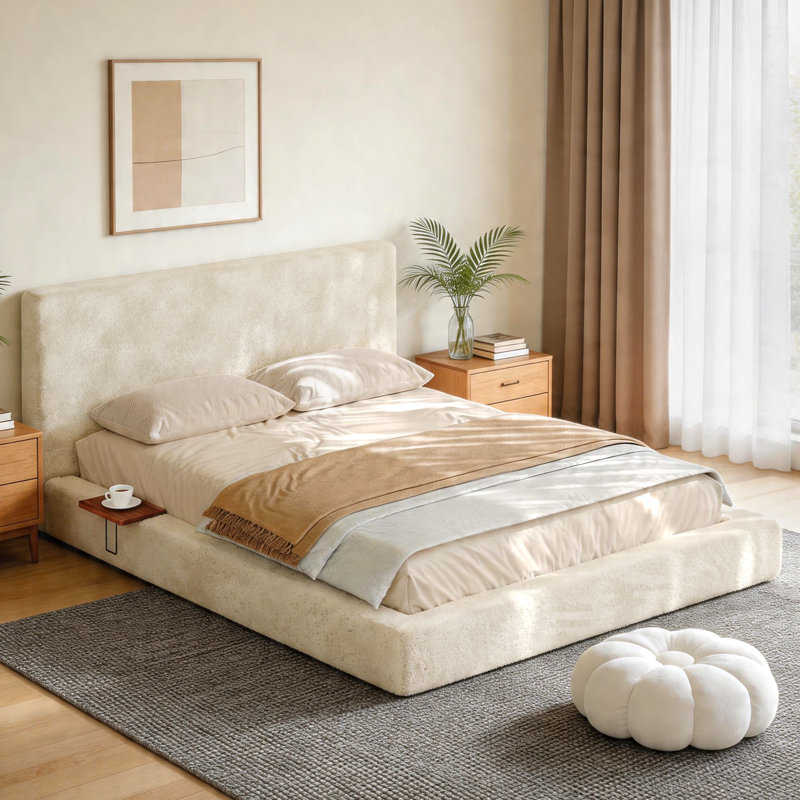 Grand lit nuage avec tablettes coulissantes AirFrame, Grand lit