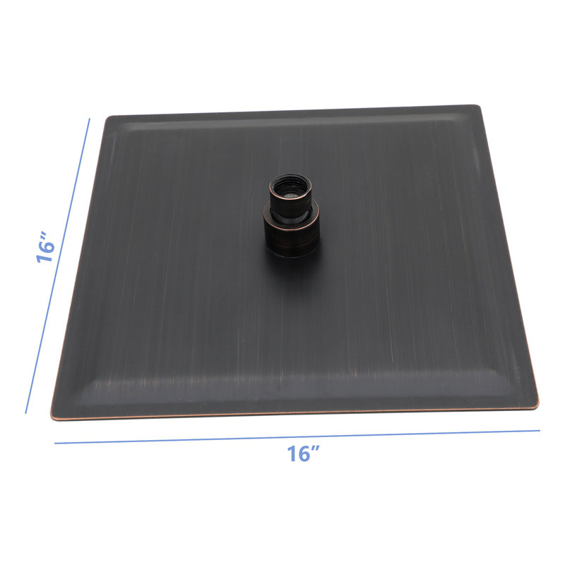 16" Square Rainfall Shower Head, Wall/Ceiling Mounted, Oil Rubbed Bronze