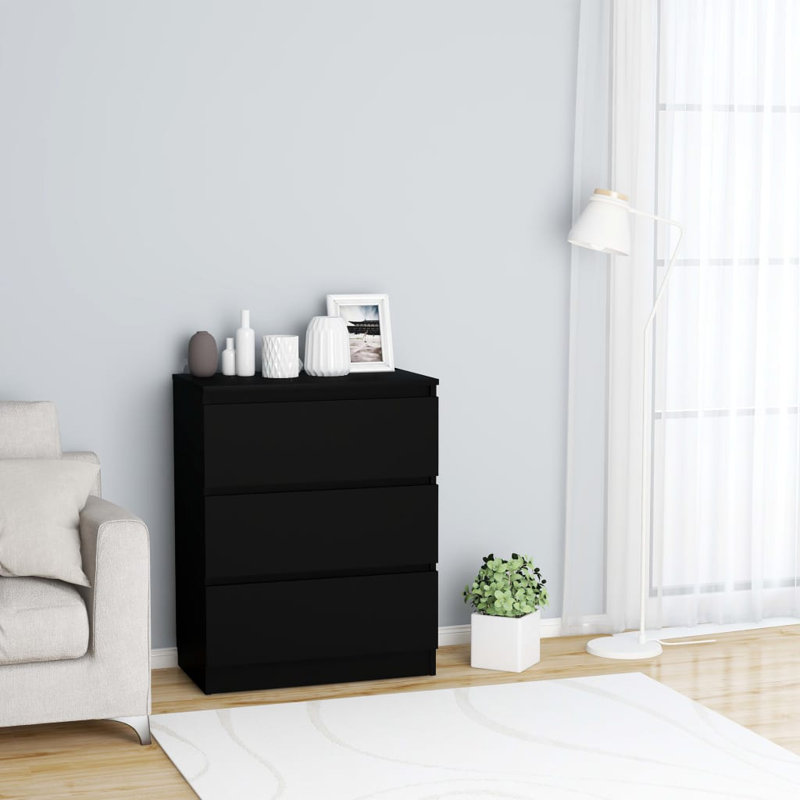 Chubbuck 3 - Drawer Rectangle Accent Chest, Black