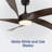 Kappler 60-Inch Indoor/Outdoor Ceiling Fan with ABS Blades, Matte Black with Dark Brown Blades,6CCT Selectable LED, Whisper-Silence DC Motor, Remote (5-Blade)-882306571-882306570
