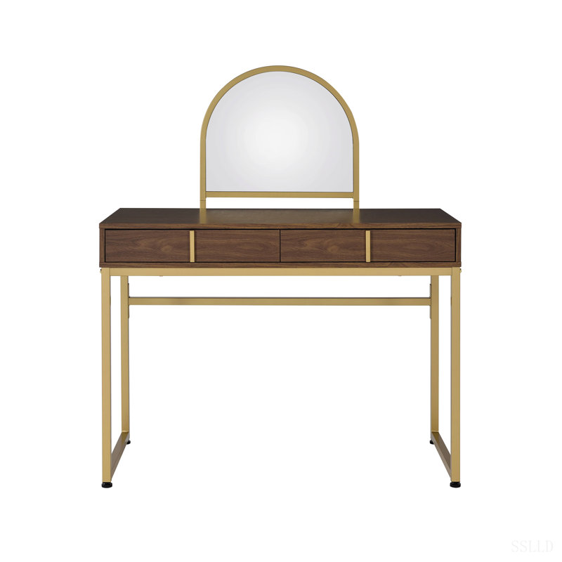 Bureau de meuble-lavabo avec miroir et plateau à bijoux Coleen