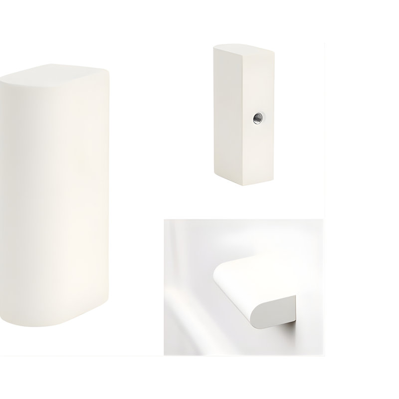 2" Length Geometric Knob, Snow (White)