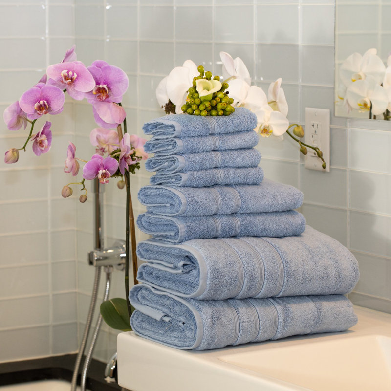Ensemble de serviettes de luxe 8 pièces, Bleu
