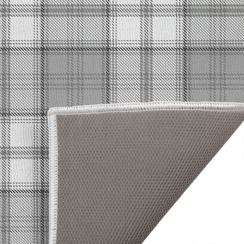 Bully Plaid Outdoor Doormat, 17" W x 24" L, Gray