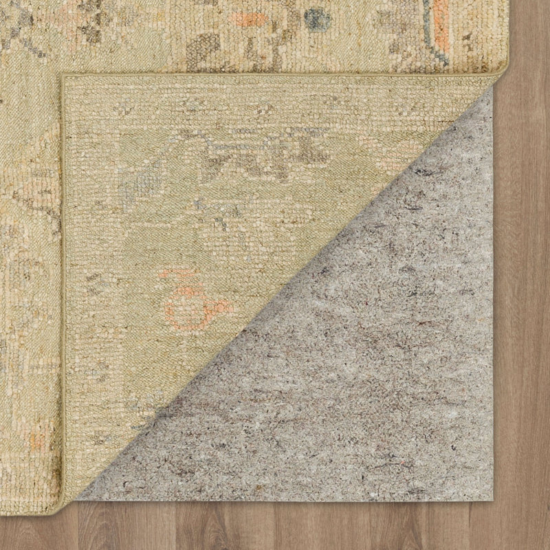 Coventry Hand Knotted Wool Ornamental Area Rug in Green, Rectangle 6' x 9'