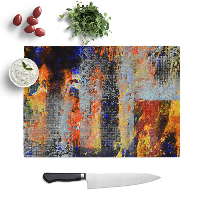 Tempered Glass Art Painting Vol.150 Chopping Board, 39 cm W x 28.5 cm L