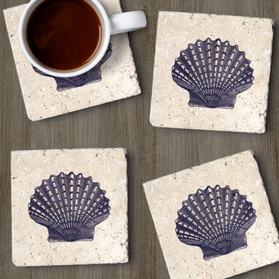 Stoneware Square 4 Piece Coaster Set