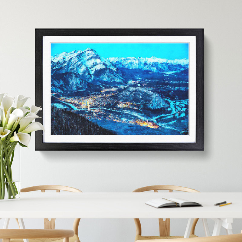 High Above Banff Canada - Framed Print, 48cm H x 65cm W x 2cm D, Black Framed