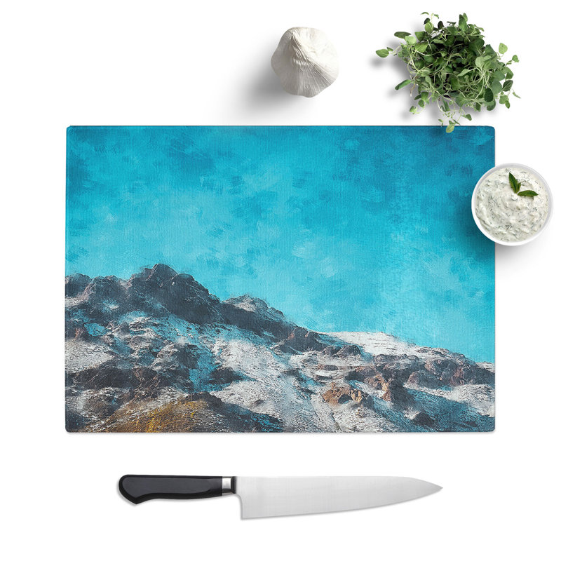 Tempered Glass Mountain Top in Santiago Chile Chopping Board, 28.5 cm x 39 cm
