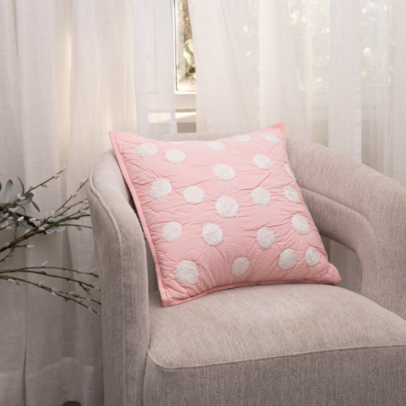 Dottie Square Pillow Cover & Insert, Pink