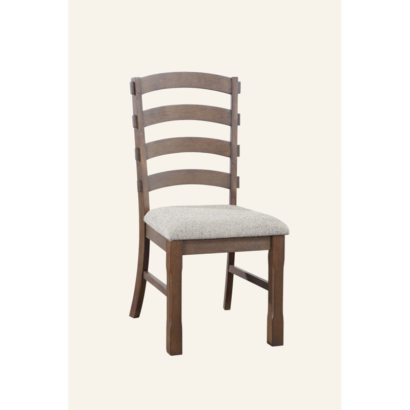Ensemble de 2 chaises d'appoint en tissu gris, brun rustique et chêne