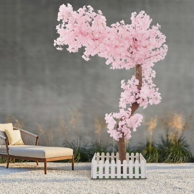 Pink Artificial Cherry Tree Fake Sakura Tree With Lights