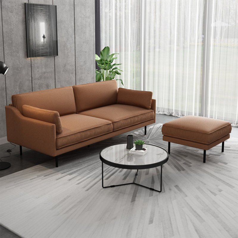 Causeuse orange avec coussin 100% polyester