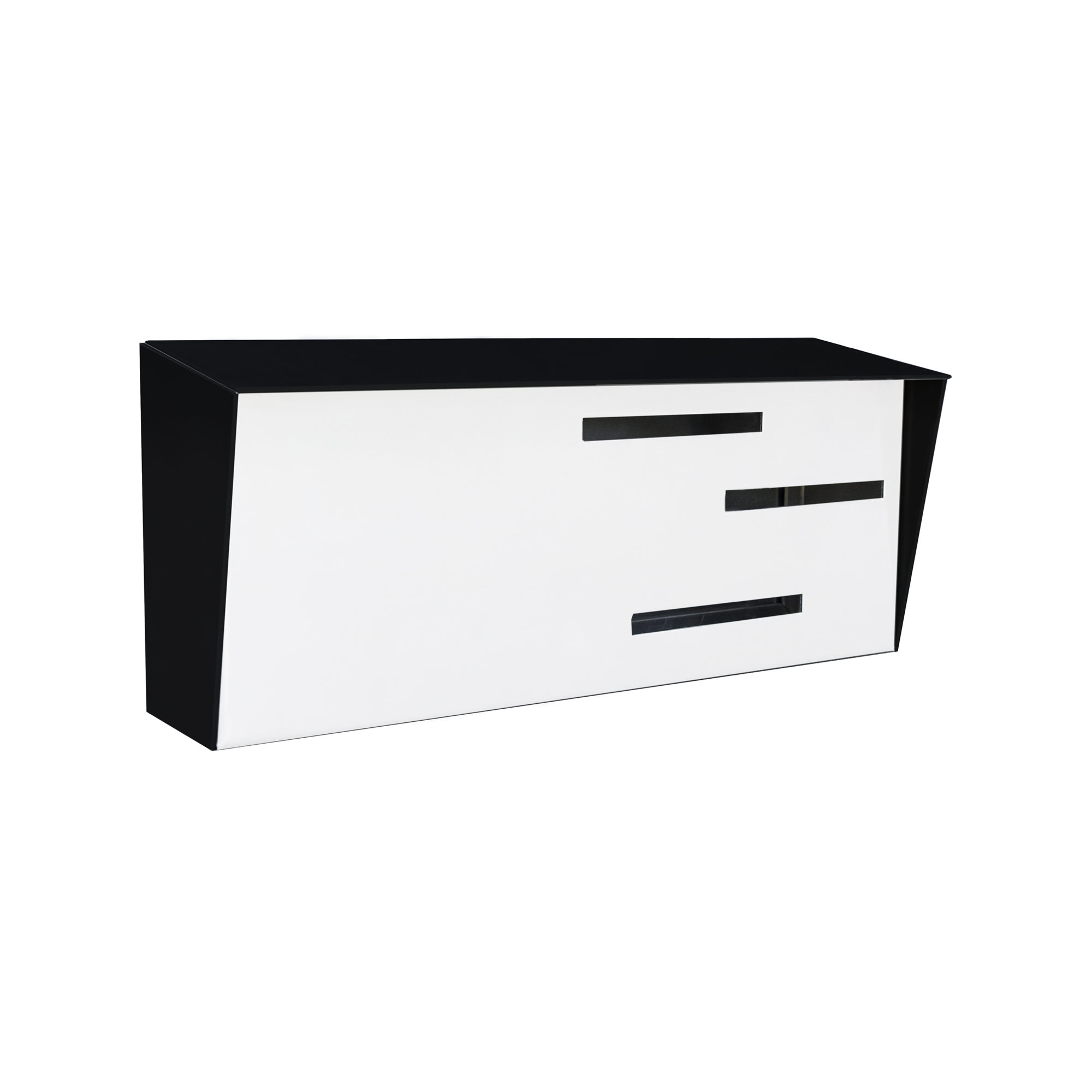 Modern Wall Mounted Mailbox, Black/White