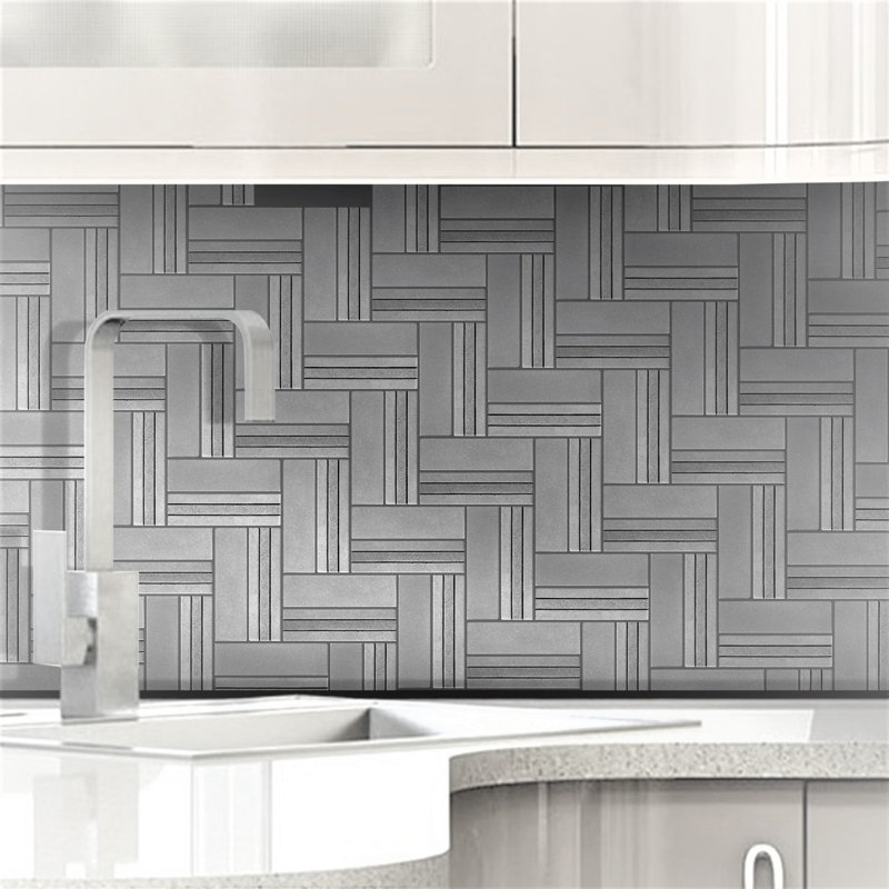 1" x 4" Metal Herringbone Mosaic Wall Tile