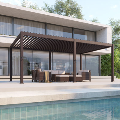 Pergola en aluminium avec auvents réglables pour l'extérieur avec auvent imperméable