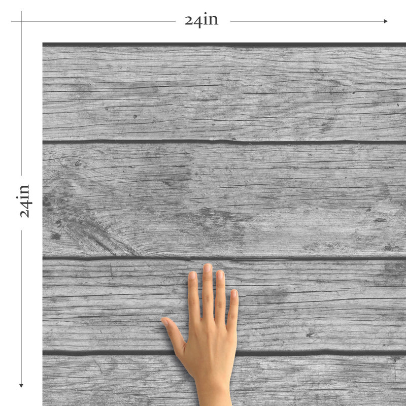 Panneau de papier peint amovible Natka Shiplap, Gris