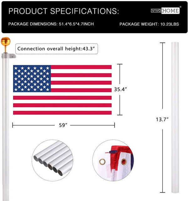 american flag dimensions specifications