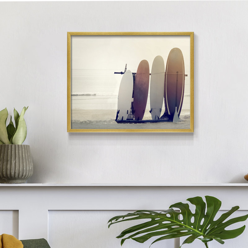 «Waiting for the Surf» - Impression encadrée - Restickable, H 22 po x l 28 po