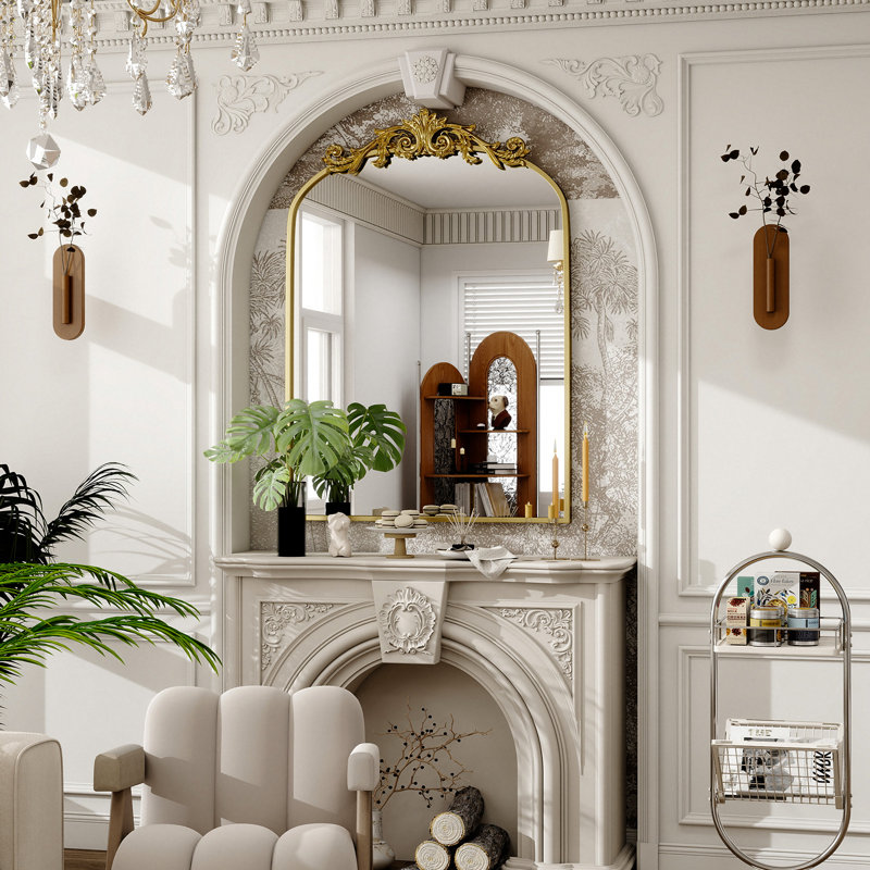 Miroir de salle de bain Baroque, Doré, 38 po x 24 po