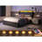 Metal Bed Frame With Storage And Led Function - , Stable, Easy To Install, Black+gray Full & Multifunctional Solid, No Box Spring, Black Gray