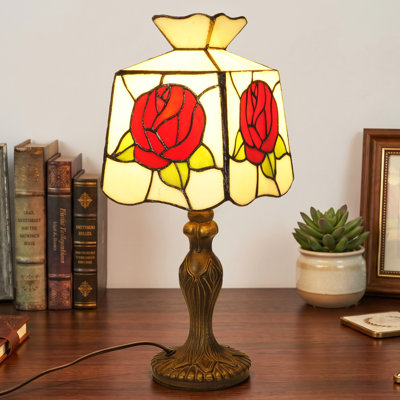 15" Tiffany Rose Table Lamp (Bulb Include)