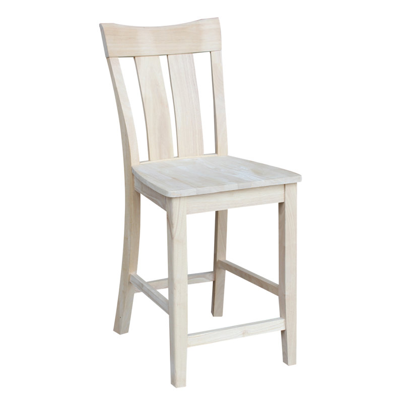Hermelinda Solid Wood Counter Stool, Counter Stool (24" Seat Height)