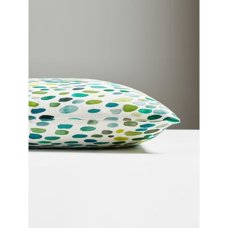 Jamboree Appliqued Linen Throw Pillow, Grasshopper