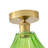 1-Light Brass Flush Mount Ceiling Light, Dimmable, E26 Base, Glass Shade, ETL Certified