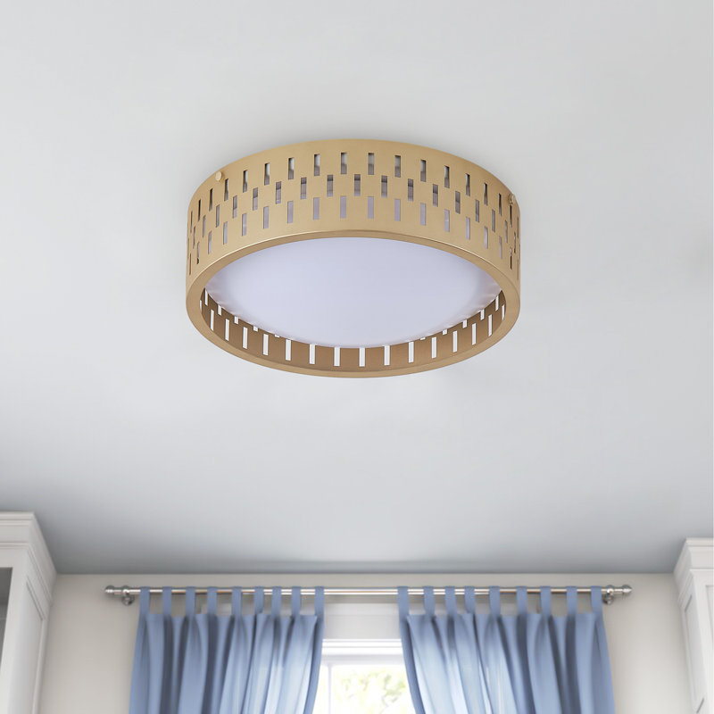 1-Lamp Round gold LED iron crystal ceiling light