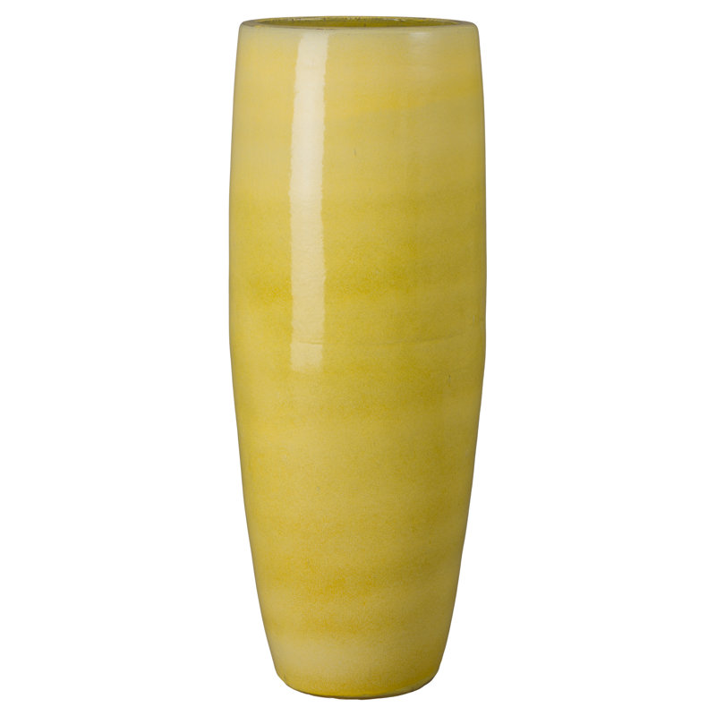 Jar Handmade Ceramic Planter, 47" H x 19" W x 19" D, Yellow