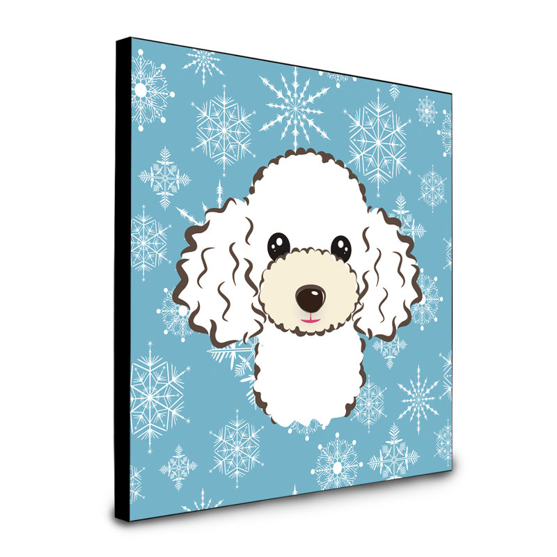 Panneau mural d’art flocon de neige Loula, Caniche blanc