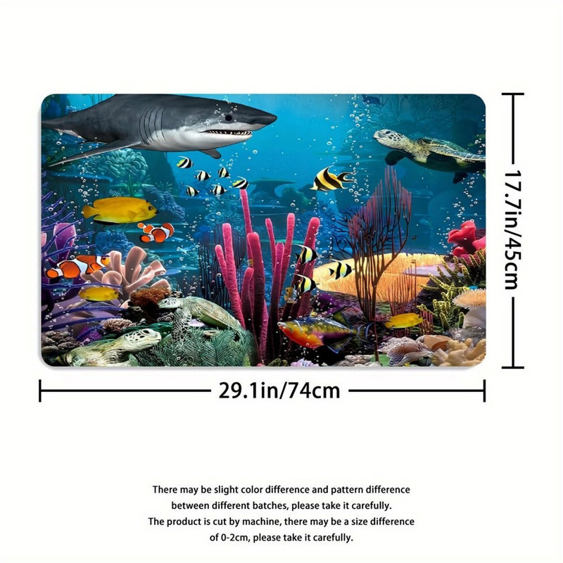 Ensemble de 3 tapis de salle de bain Underwater Shark & Coral